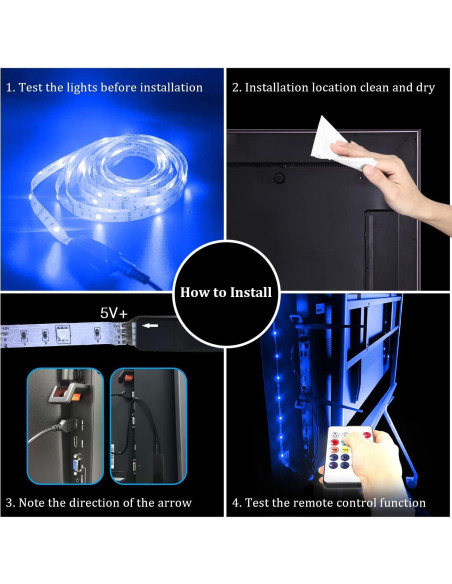 Luces LED PHOPOLLO para TV 15 pies RGB Bluetooth USB