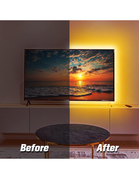 Luces LED PHOPOLLO para TV 15 pies RGB Bluetooth USB