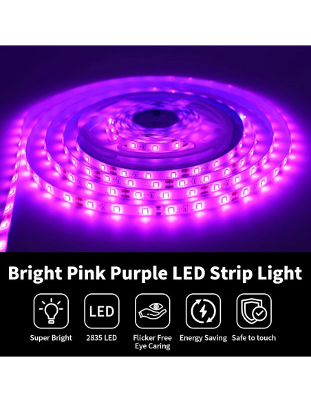 Tira LED Rosa 5m iNextStation 300 LEDs Flexible 12V