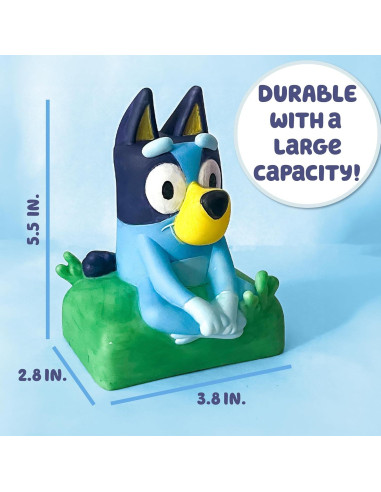 Banco de Cerdo Pintable Bluey con 12 Pinturas y Stickers