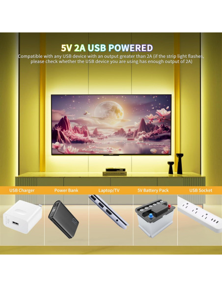 Tira LED COB RGB PAUTIX 1.5m USB 5V con Control Bluetooth