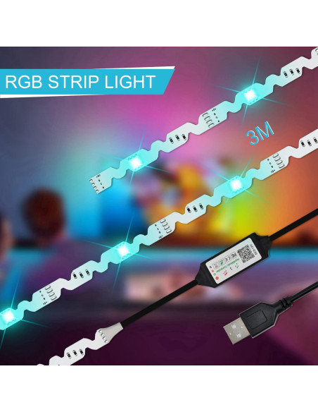 Tira de Luz LED RGB para TV ZHIGUANGZHIN 3m Control Remoto