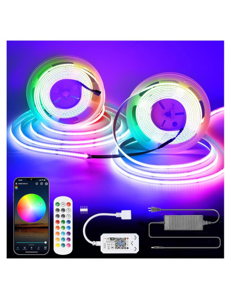 Tira de LED RGB COB INDARUN 10m 5760 LEDs Control Remoto