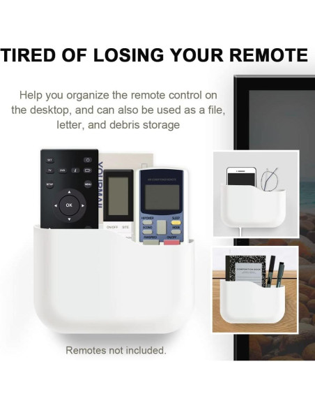 Soporte de Control Remoto ITATIOLFY Blanco Marfil 4 Compartimentos