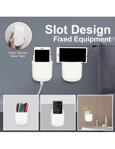 Soporte de Control Remoto ITATIOLFY Blanco Marfil 4 Compartimentos