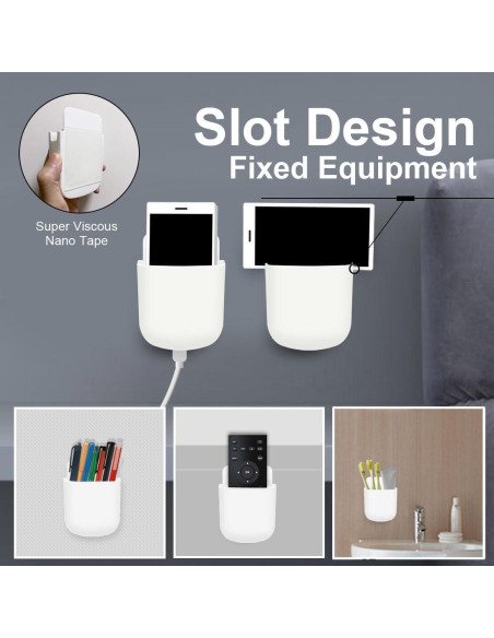 Soporte de Control Remoto ITATIOLFY Blanco Marfil 4 Compartimentos