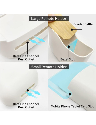 Soporte de Control Remoto ITATIOLFY Blanco Marfil 4 Compartimentos