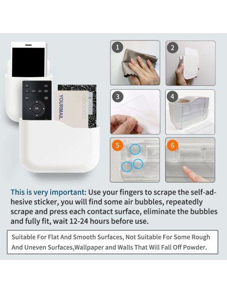 Soporte de Control Remoto ITATIOLFY Blanco Marfil 4 Compartimentos