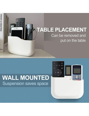 Soporte de Control Remoto ITATIOLFY Blanco Marfil 4 Compartimentos