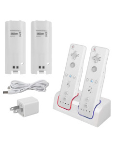 Cargador Doble Wii Remote con 2 Baterías Recargables 2800mAh