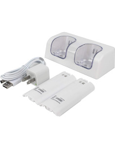 Cargador Doble Wii Remote con 2 Baterías Recargables 2800mAh 2