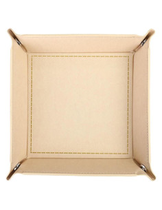 Bandeja de Valet Plegable siduater de Cuero Sintético Beige
