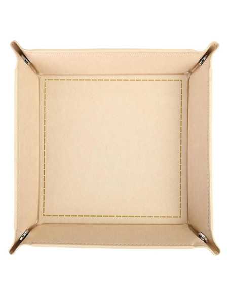 Bandeja de Valet Plegable siduater de Cuero Sintético Beige