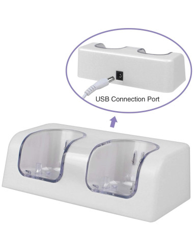 Cargador Doble Wii Remote con 2 Baterías Recargables 2800mAh