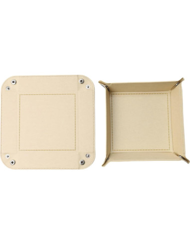 Bandeja de Valet Plegable siduater de Cuero Sintético Beige