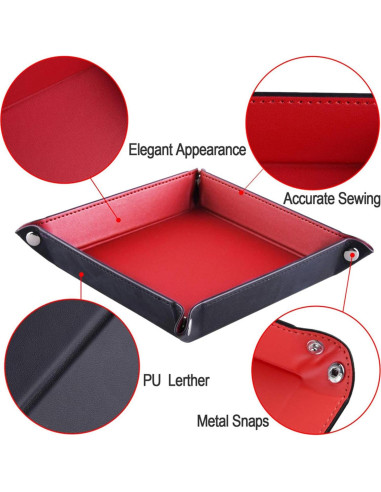 Bandeja de Valet Plegable siduater de Cuero Sintético Beige