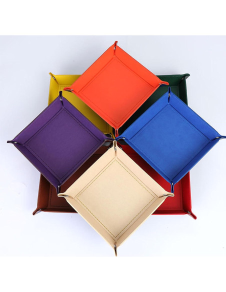 Bandeja de Valet Plegable siduater de Cuero Sintético Beige