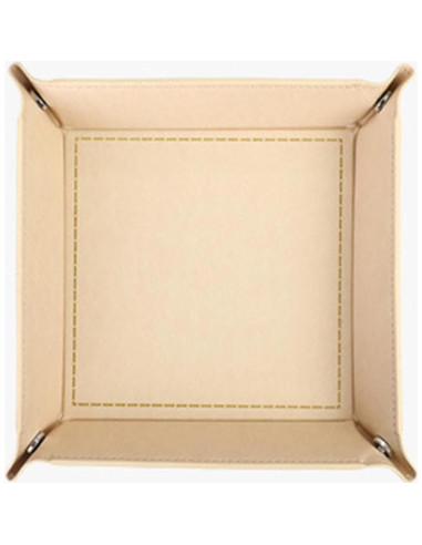 Bandeja de Valet Plegable siduater de Cuero Sintético Beige