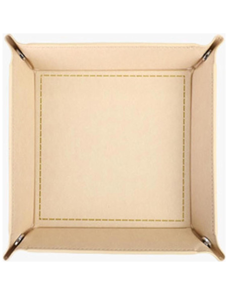 Bandeja de Valet Plegable siduater de Cuero Sintético Beige