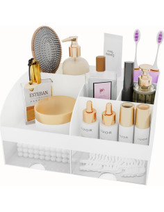 Organizador de Maquillaje COMFYROOM Blanco con 6 Compartimentos 2