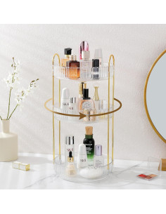 Organizador de Maquillaje Rotativo Aveniee 3 Niveles Blanco 2
