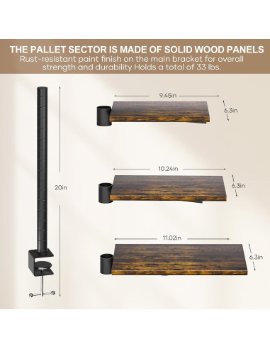 Estante de Escritorio PawsWhirl 3 Niveles Ajustable 14.97 kg