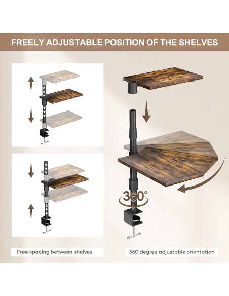 Estante de Escritorio PawsWhirl 3 Niveles Ajustable 14.97 kg