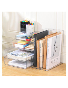 Organizador de Escritorio CiWiVOKi 4 Niveles Transparente