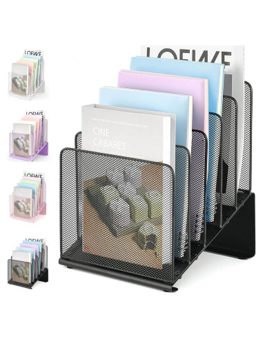 Organizador de Archivos LEKETREE de Metal Negro 5 Secciones