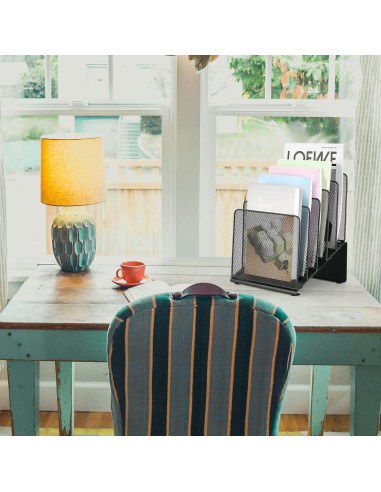 Organizador de Archivos LEKETREE de Metal Negro 5 Secciones