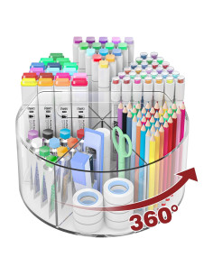 Organizador de Lápices Acrílico Absonic Rotatorio 360 6 Compartimentos