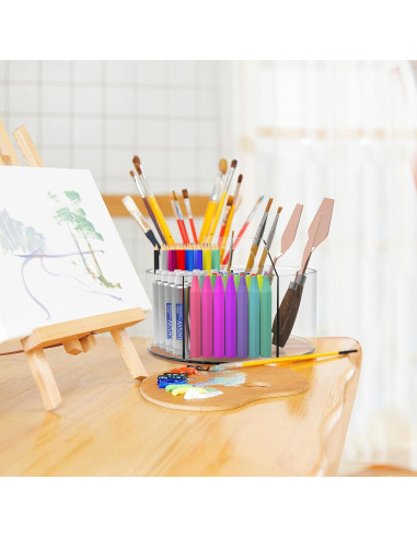 Organizador de Lápices Acrílico Absonic Rotatorio 360 6 Compartimentos