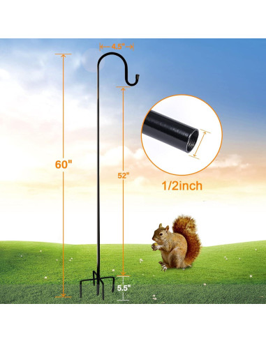 Ganchos de Pastor Ottsuls 152 cm Ajustables para Jardín - 2 Paquete