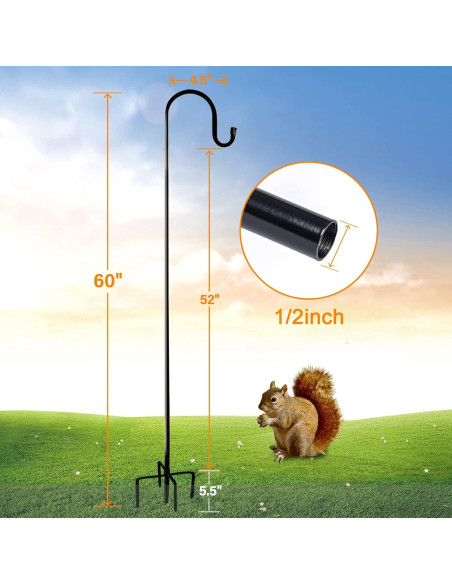 Ganchos de Pastor Ottsuls 152 cm Ajustables para Jardín - 2 Paquete