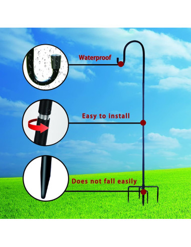 Ganchos de Pastor Ottsuls 152 cm Ajustables para Jardín - 2 Paquete