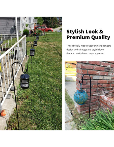 Ganchos de Pastor Ottsuls 152 cm Ajustables para Jardín - 2 Paquete