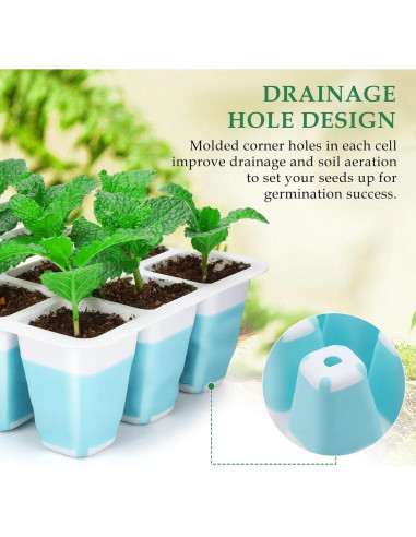 Kit de Inicio de Semillas 5 PCS Hanaoyo con Celdas Flexibles