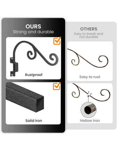 Soportes Giratorios para Plantas GOODBUY - 2 Ganchos de Metal 40.64 cm