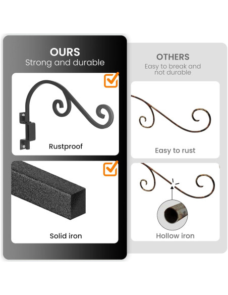 Soportes Giratorios para Plantas GOODBUY - 2 Ganchos de Metal 40.64 cm