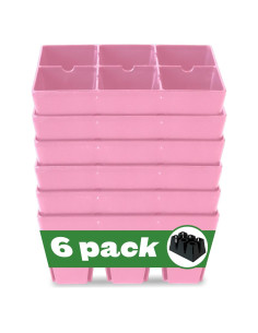 Bandeja de Inicio de Semillas Epic Gardening - 6 Celdas Rosa