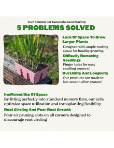 Bandeja de Inicio de Semillas Epic Gardening - 6 Celdas Rosa 2