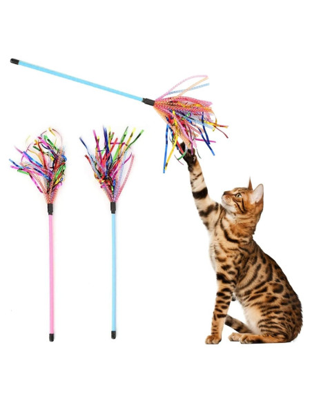 Varita Interactiva para Gatos Worbee 2 Piezas con Plumas