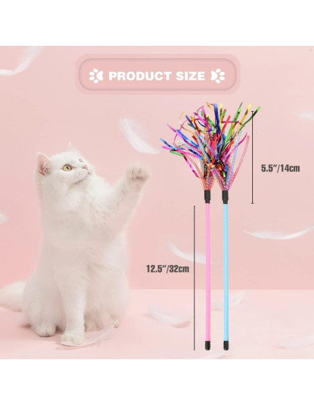 Varita Interactiva para Gatos Worbee 2 Piezas con Plumas