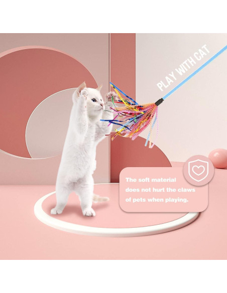 Varita Interactiva para Gatos Worbee 2 Piezas con Plumas