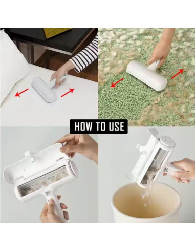 Rodillo Quitapelos Reutilizable Genérico con Mango Reforzado