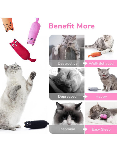 Juguetes para Gatos Legendog 5 Pcs con Hierba Gatera