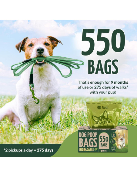 Bolsas de Poop Biodegradables Reli. 550 Unidades Verde