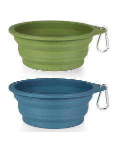 Cuencos Plegables para Perros SLSON 600ml Azul y Verde