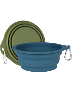 Cuencos Plegables para Perros SLSON 600ml Azul y Verde 2