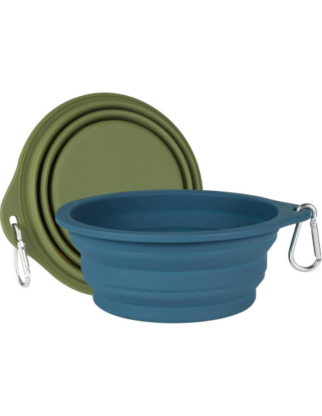 Cuencos Plegables para Perros SLSON 600ml Azul y Verde